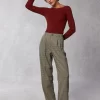 Clothing Rouje | Billie Pants Upcycled Pied De Poule Marron
