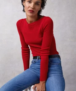 Clothing Rouje | Brigitte Sweater Uni Rouge