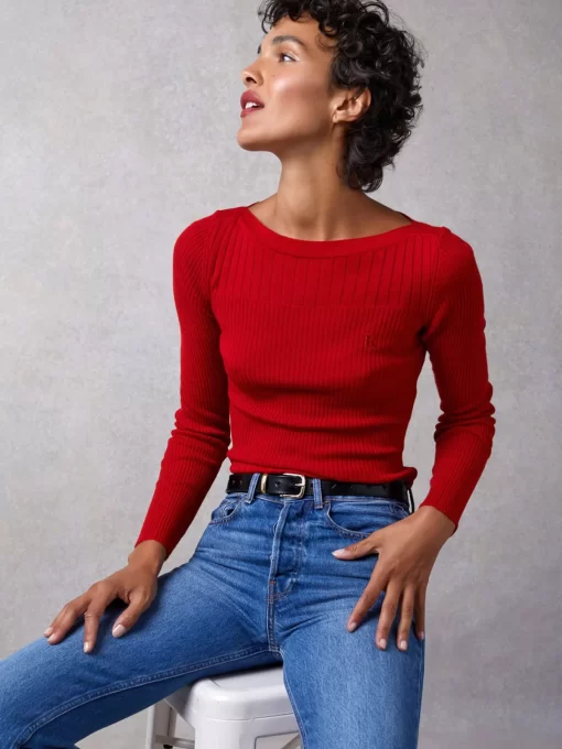 Clothing Rouje | Brigitte Sweater Uni Rouge