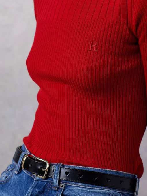 Clothing Rouje | Brigitte Sweater Uni Rouge
