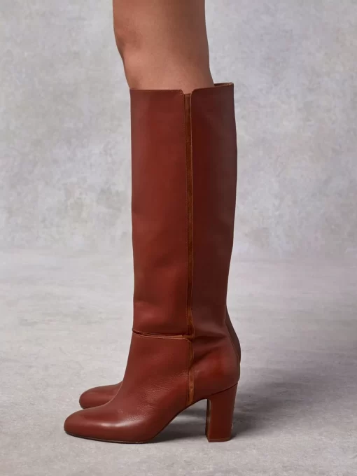 Accessories Rouje | Camelia Boots Cuir Caramel