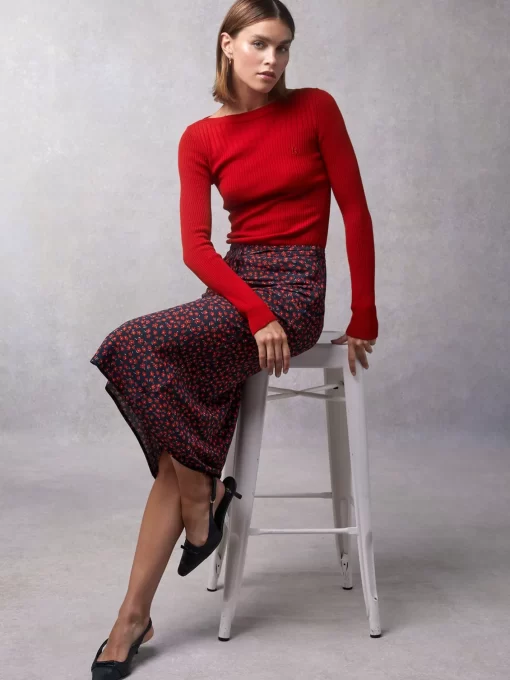 Clothing Rouje | Carina Skirt Dimanche Bucolique Marine