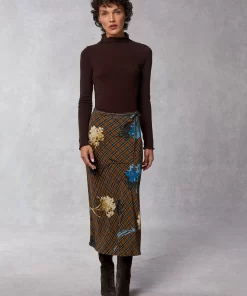 Clothing Rouje | Carina Skirt Herbier Marron