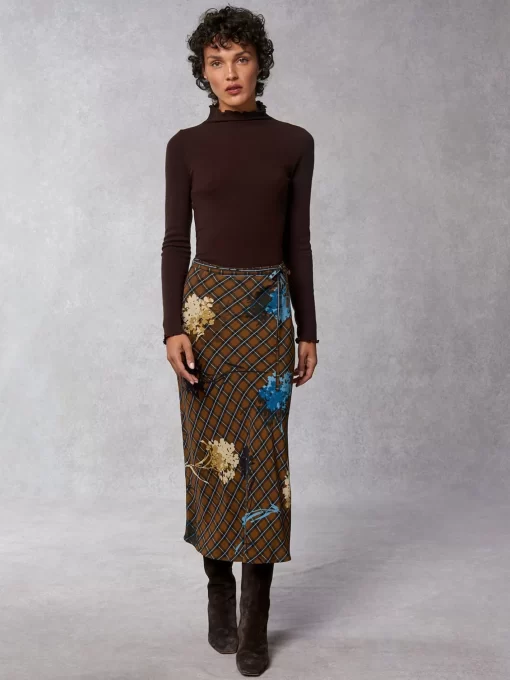 Clothing Rouje | Carina Skirt Herbier Marron