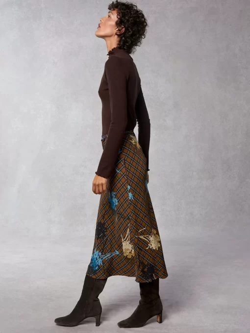 Clothing Rouje | Carina Skirt Herbier Marron