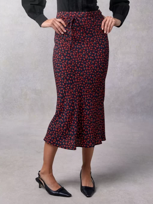 Clothing Rouje | Carina Skirt Dimanche Bucolique Marine