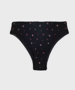 Clothing Rouje | Carmen Panties Mini Fleurs Noir