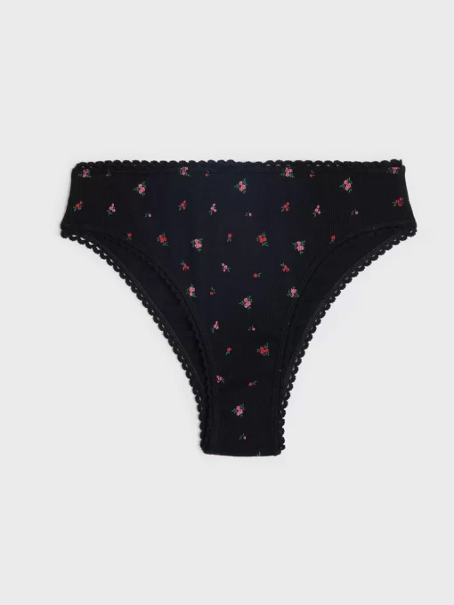 Clothing Rouje | Carmen Panties Mini Fleurs Noir