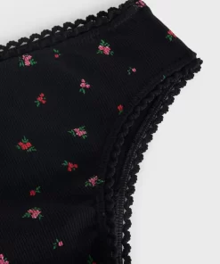 Clothing Rouje | Carmen Panties Mini Fleurs Noir