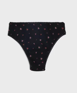 Clothing Rouje | Carmen Panties Mini Fleurs Noir