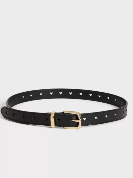 Accessories Rouje | Coeur Belt Cuir Noir