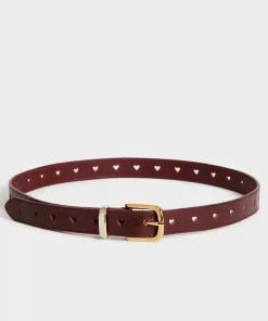 Accessories Rouje | Coeur Belt Cuir Bordeaux