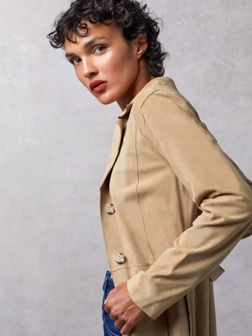 Clothing Rouje | Columbo Trench Daim Beige