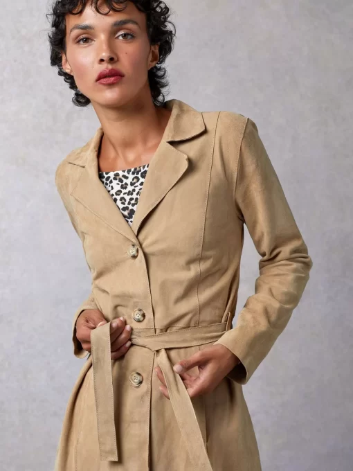Clothing Rouje | Columbo Trench Daim Beige