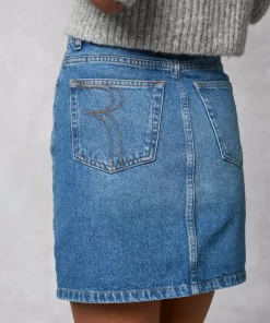 Clothing Rouje | Denise Skirt Indigo Double Stone
