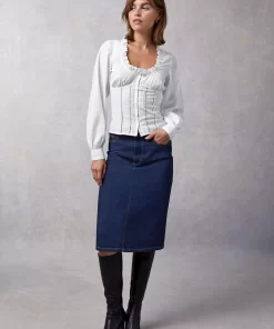 Clothing Rouje | Denitsa Skirt Uni Indigo Rinse