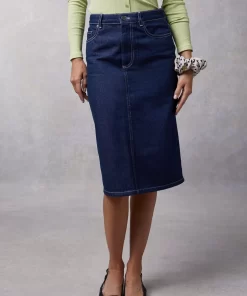 Clothing Rouje | Denitsa Skirt Uni Indigo Rinse