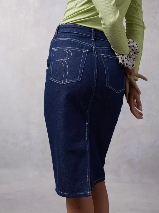 Clothing Rouje | Denitsa Skirt Uni Indigo Rinse