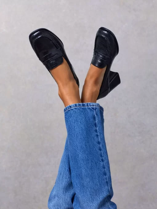 Accessories Rouje | Dorothee Loafers Python Noir