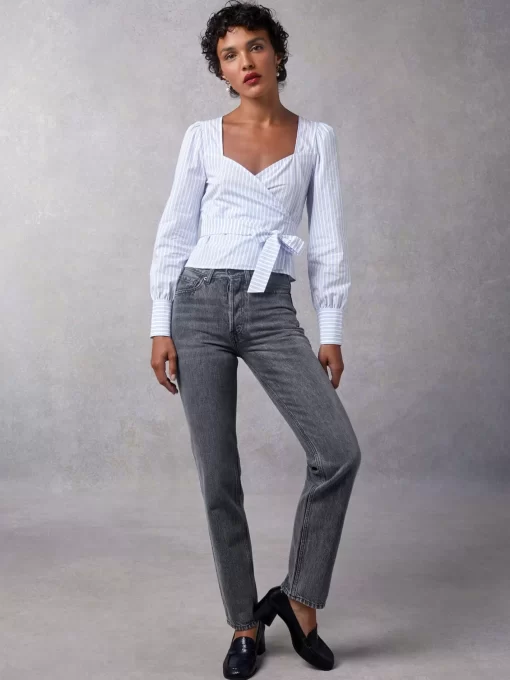 Clothing Rouje | Eddaline Blouse Raye Bleu