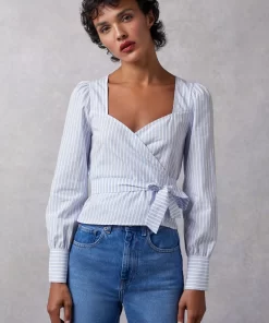 Clothing Rouje | Eddaline Blouse Raye Bleu
