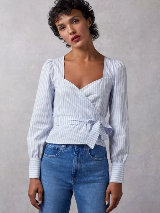 Clothing Rouje | Eddaline Blouse Raye Bleu