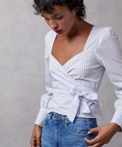 Clothing Rouje | Eddaline Blouse Raye Bleu