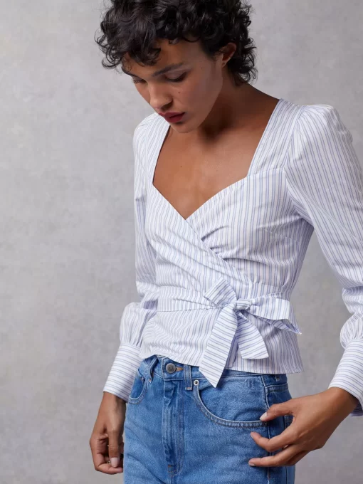 Clothing Rouje | Eddaline Blouse Raye Bleu
