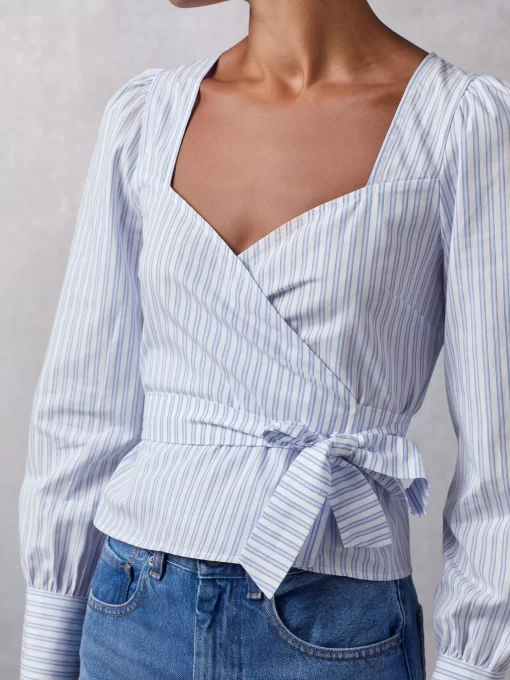 Clothing Rouje | Eddaline Blouse Raye Bleu