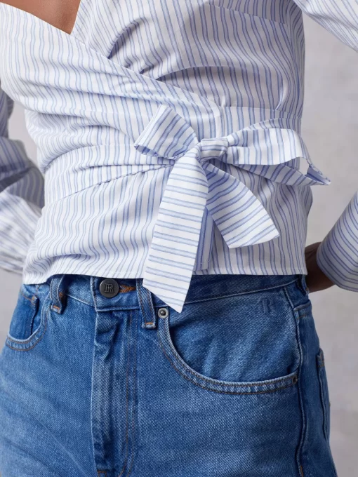 Clothing Rouje | Eddaline Blouse Raye Bleu