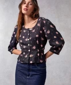 Clothing Rouje | Eleonore Top Petunias Marine