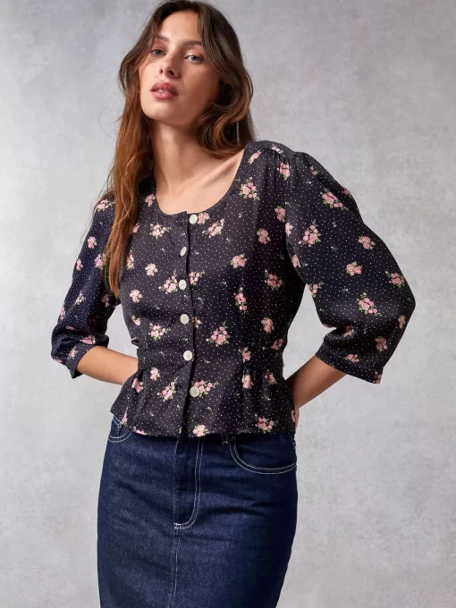 Clothing Rouje | Eleonore Top Petunias Marine