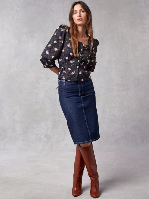 Clothing Rouje | Eleonore Top Petunias Marine