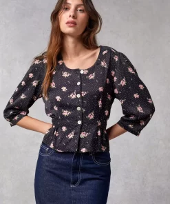 Clothing Rouje | Eleonore Top Petunias Marine