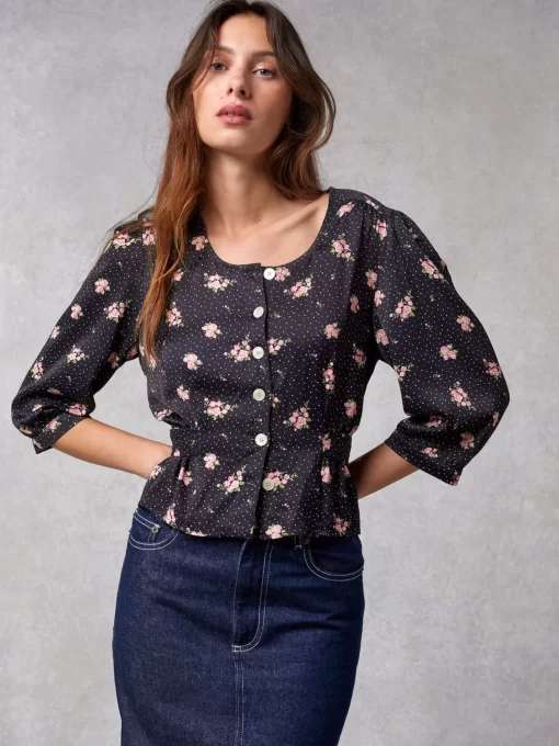 Clothing Rouje | Eleonore Top Petunias Marine