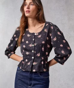 Clothing Rouje | Eleonore Top Petunias Marine