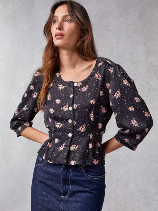 Clothing Rouje | Eleonore Top Petunias Marine