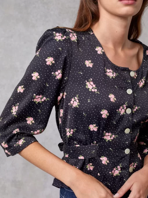 Clothing Rouje | Eleonore Top Petunias Marine