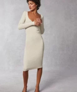 Clothing Rouje | Elisa Dress Uni Beige