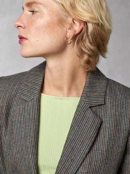Clothing Rouje | Gaspard Jacket Chevron Raye Sapin