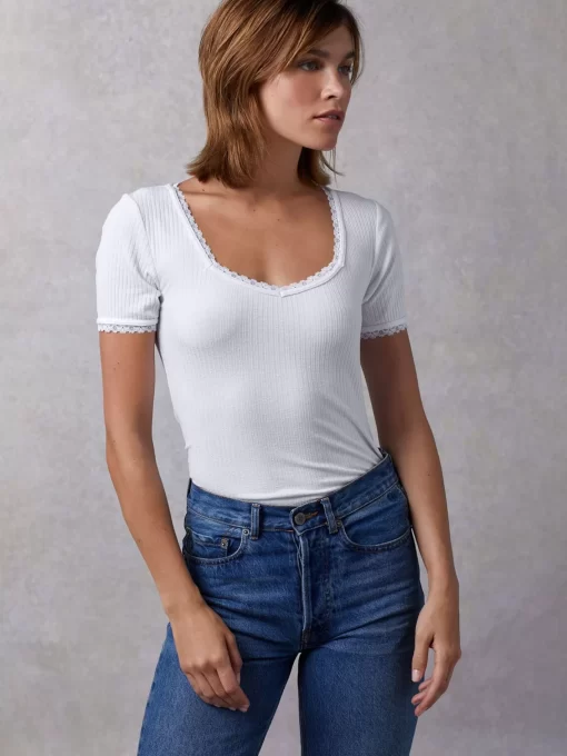 Clothing Rouje | Giuia Top Uni Blanc