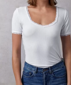 Clothing Rouje | Giuia Top Uni Blanc