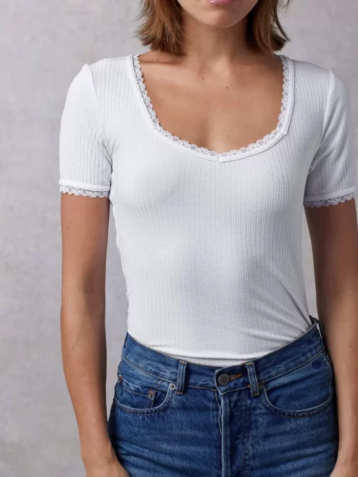 Clothing Rouje | Giuia Top Uni Blanc