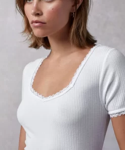 Clothing Rouje | Giuia Top Uni Blanc