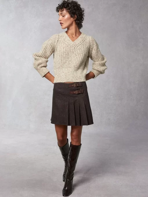Clothing Rouje | Ilyes Skirt Tweed Marron