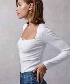 Clothing Rouje | Ivanka T-Shirt Uni Blanc