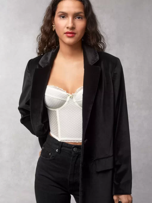 Clothing Rouje | Jacques Jacket Velours Noir