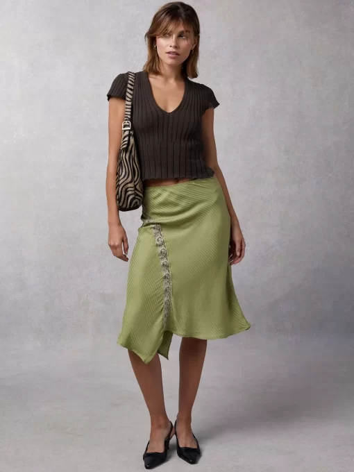 Clothing Rouje | Jarne Skirt Jacquard Tilleul