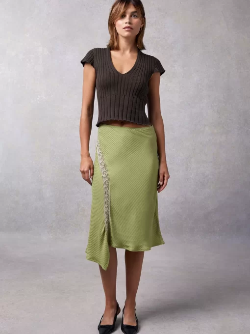 Clothing Rouje | Jarne Skirt Jacquard Tilleul