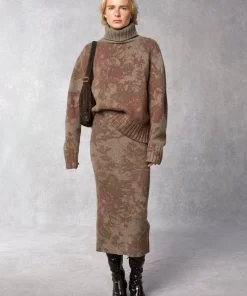 Clothing Rouje | Juliette Skirt Fleurs Taupe